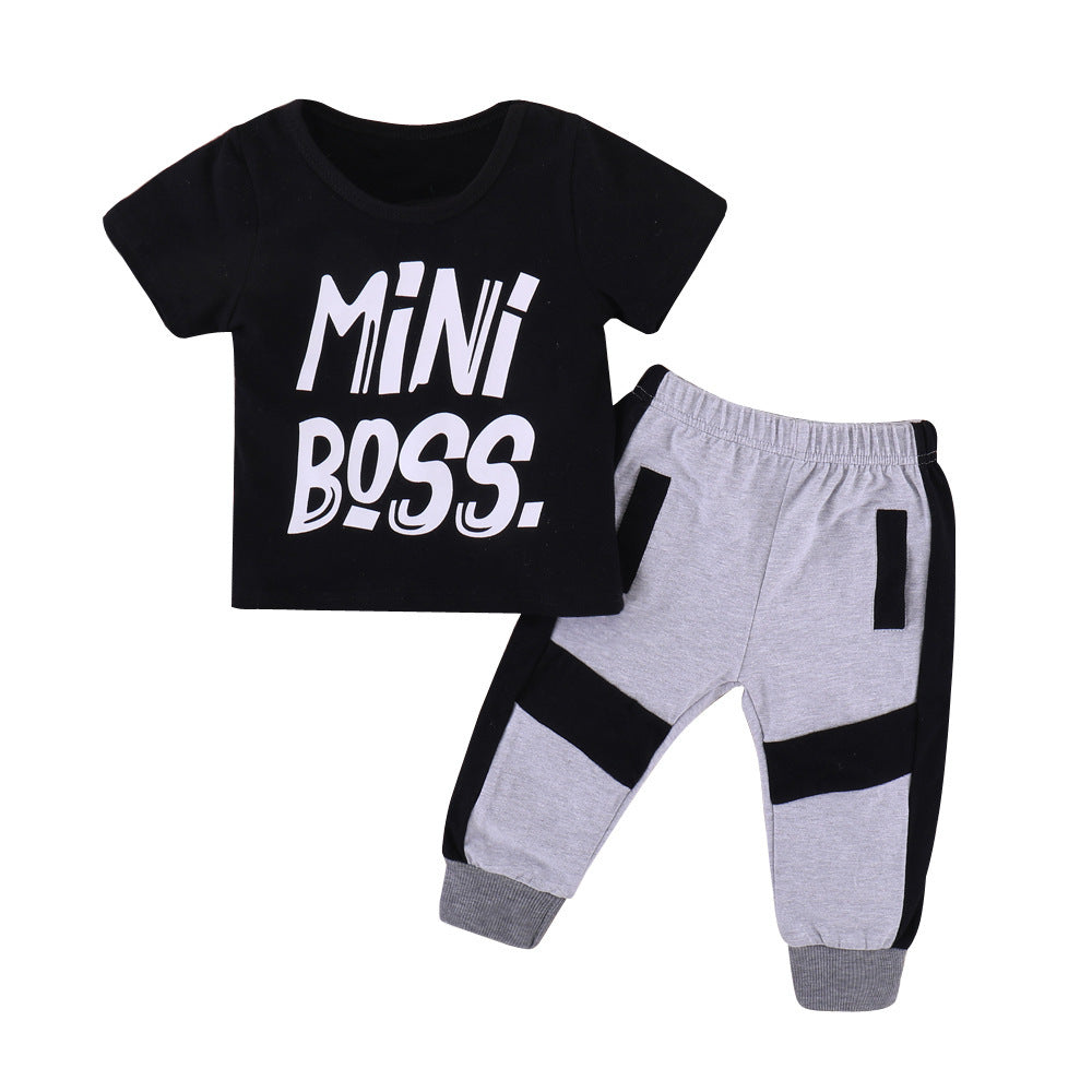 Wisaura™Boys' cotton short-sleeved sports suit