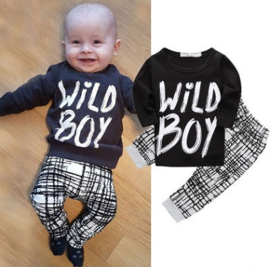 Wisaura™Two Piece Cotton Letter WILDBOY