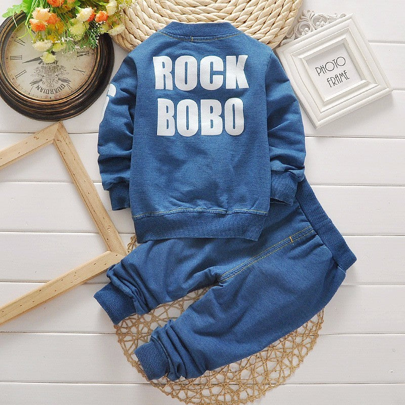 Wisaura™Boys Denim Long Sleeve Casual Suit