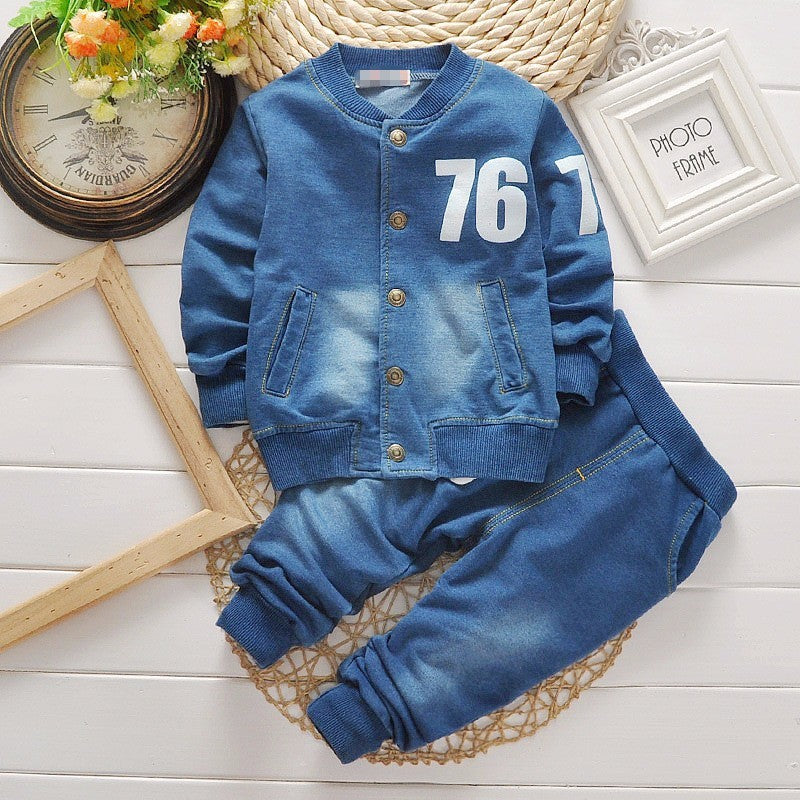 Wisaura™Boys Denim Long Sleeve Casual Suit