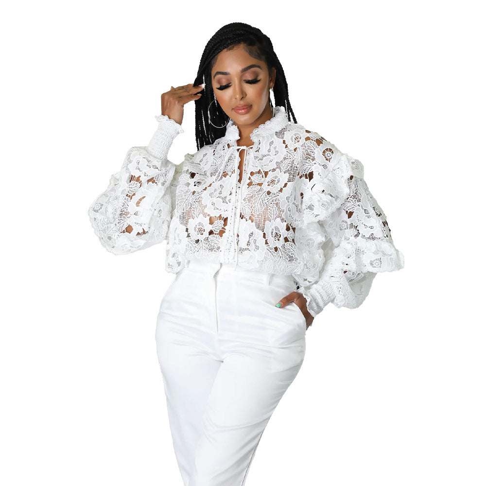 Wisaura™Lantern Sleeve Coat Shirt