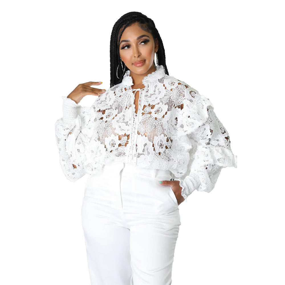 Wisaura™Lantern Sleeve Coat Shirt