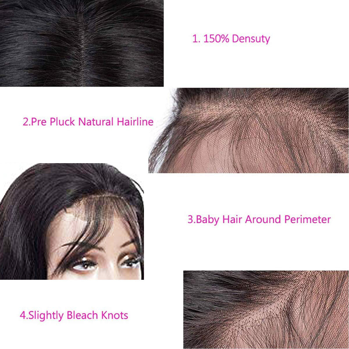 Wisaura™Natural Wig Real Hair Before Lace Black