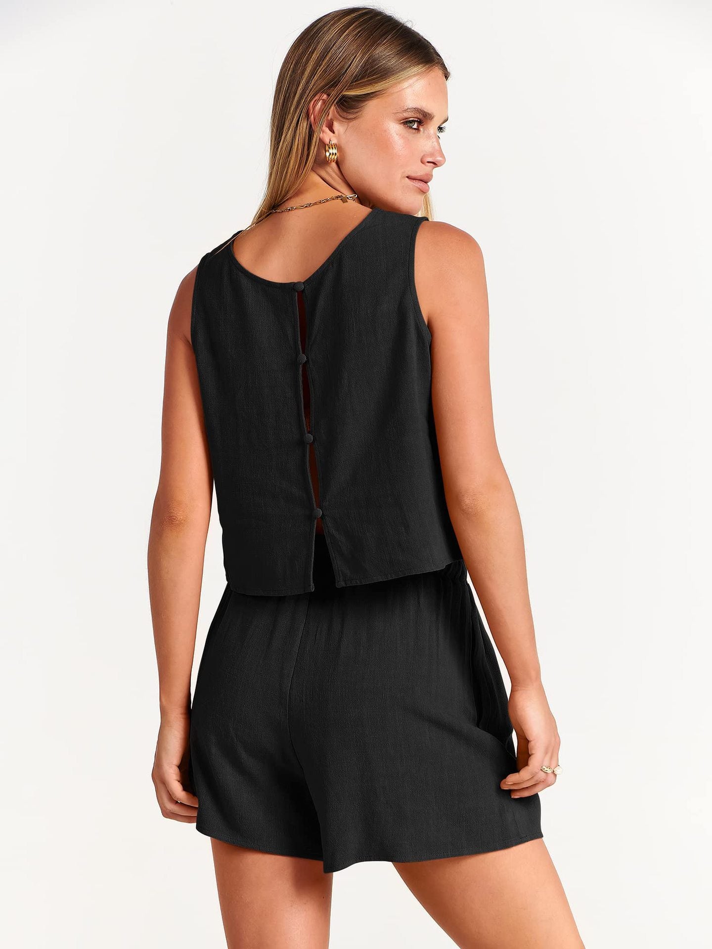 Wisaura™Sleeveless Tops And Drawstring