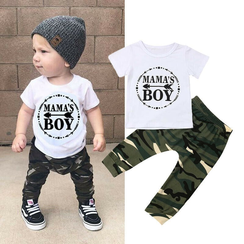 Wisaura™Summer Boy Clothes Cotton T-Shirt Pants
