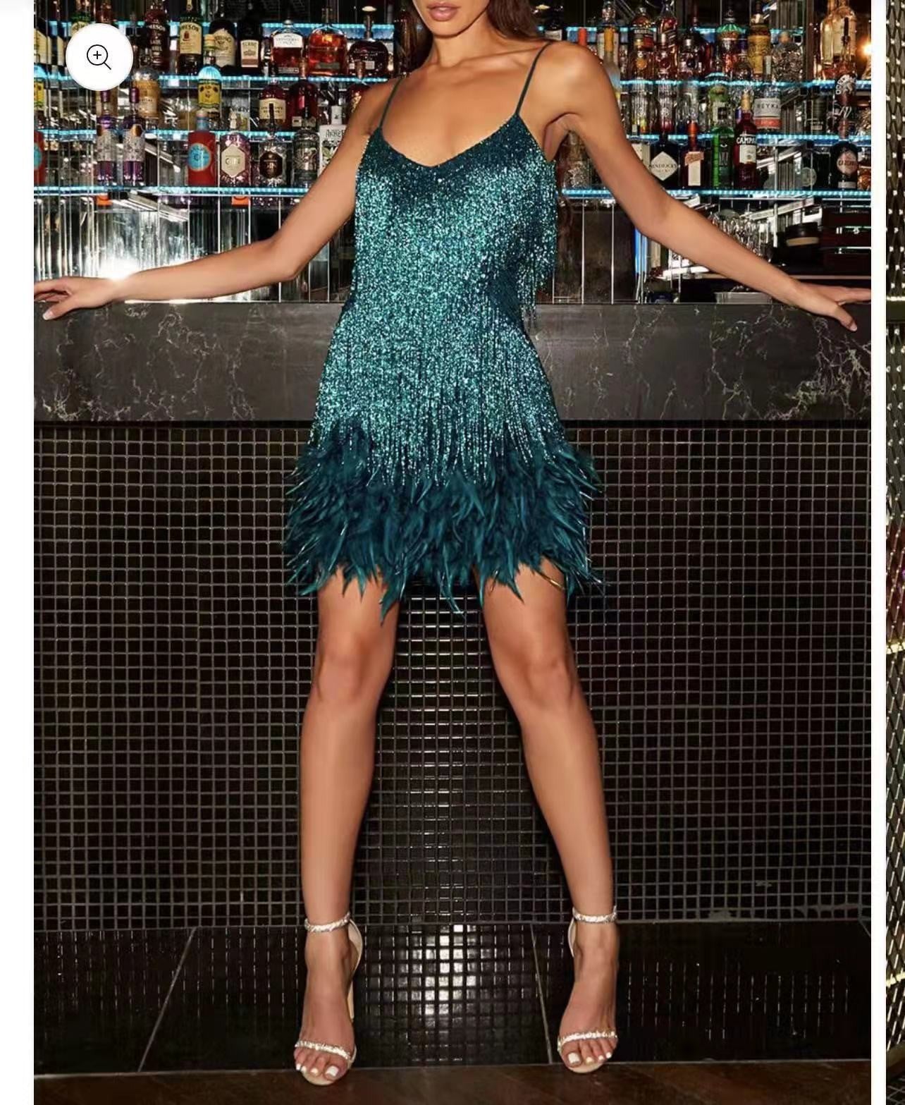 Wisaura™Strap Feather Stitching Dress