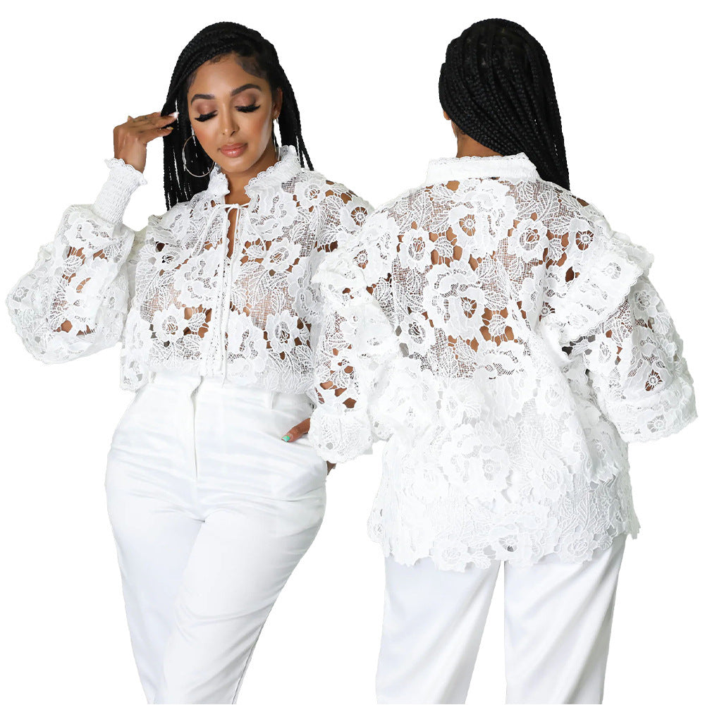 Wisaura™Lantern Sleeve Coat Shirt