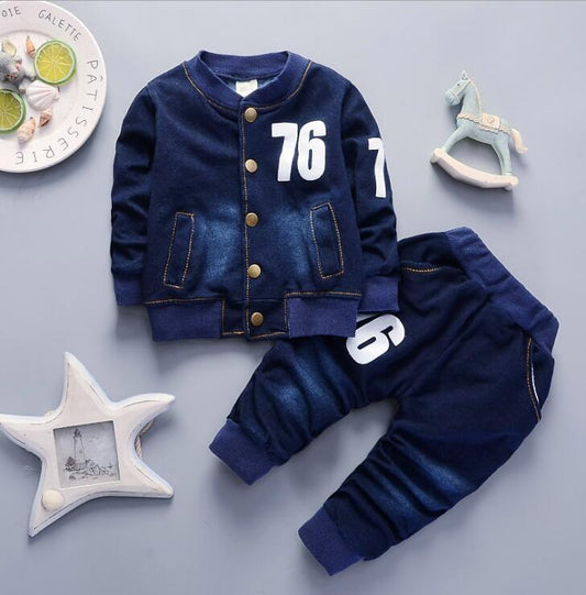 Wisaura™Boys Denim Long Sleeve Casual Suit