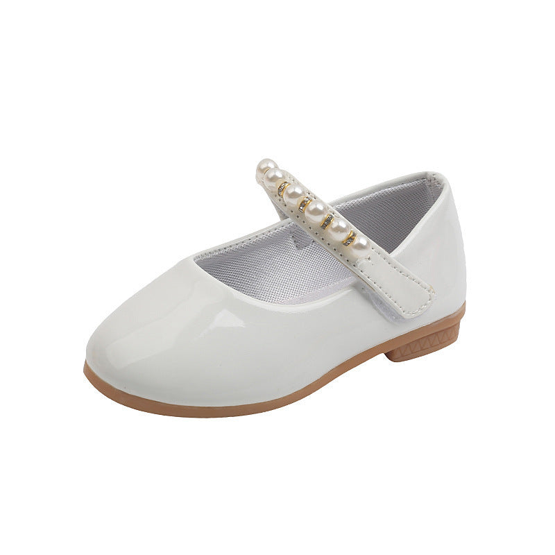 Wisaura™Girls' Leather Shoes Pearl Buckle Soft Bottom