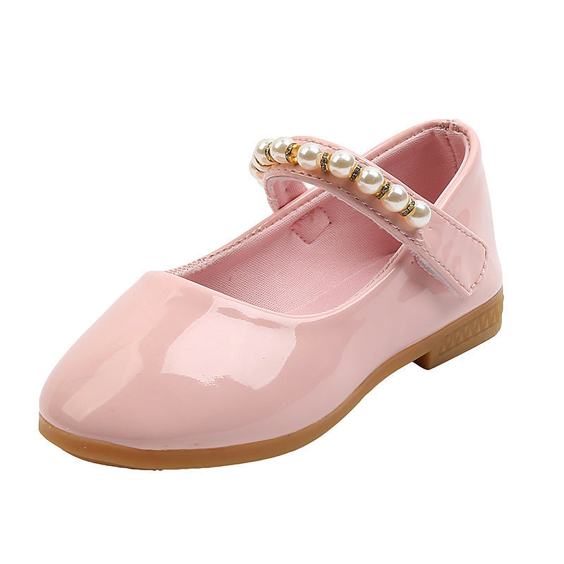 Wisaura™Girls' Leather Shoes Pearl Buckle Soft Bottom