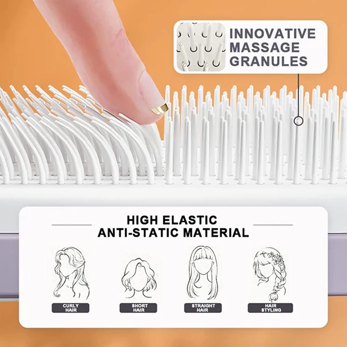 Wisaura™ 4 In 1 Self Cleaning Hair Brush