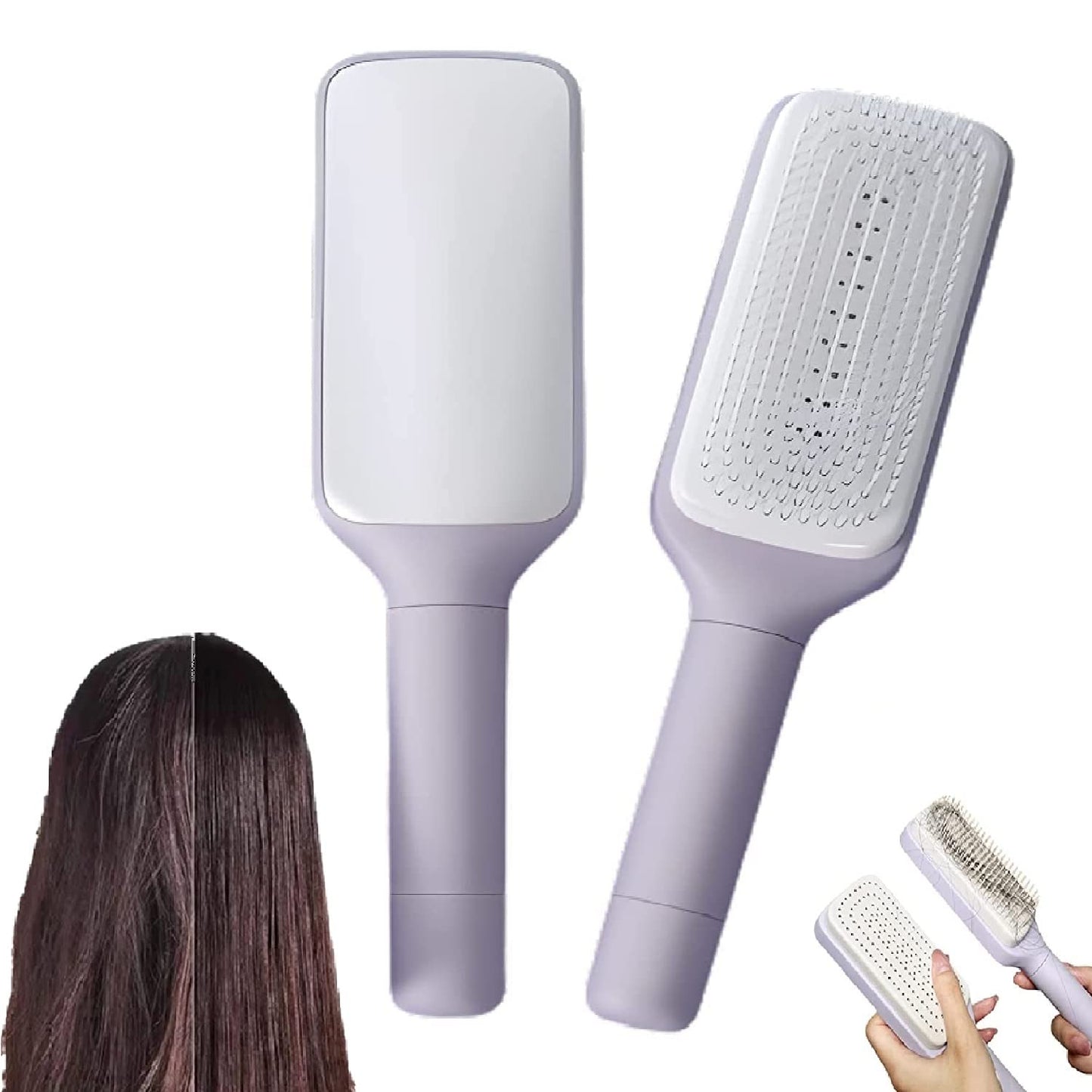 Wisaura™ 4 In 1 Self Cleaning Hair Brush